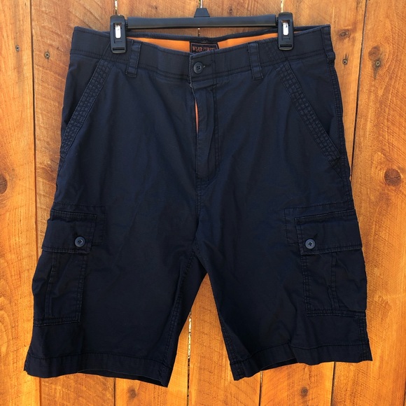 Wear First Navy Blue & Orange 6-Pocket Cargo Shorts - Size 34 - Picture 14 of 14